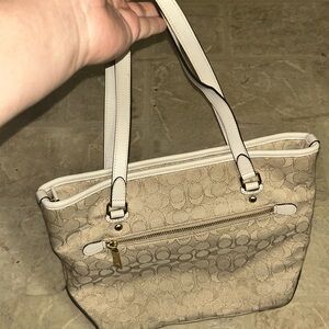 Coach Beige Designer Tote Bag